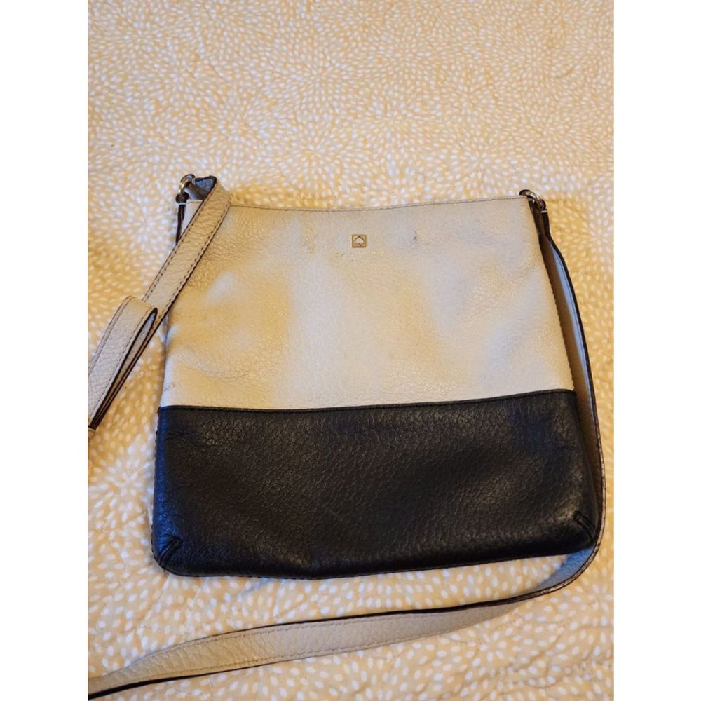 Women's Kate Spade Medium White and Black Leather Crossbody Bag